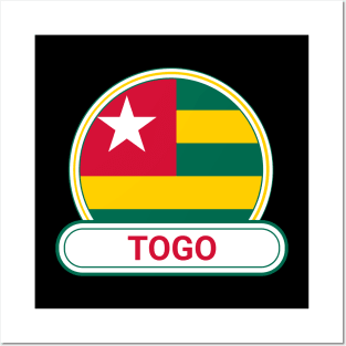 Togo Country Badge - Togo Flag Posters and Art